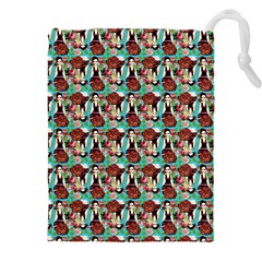 Swimmer 20s Blue Drawstring Pouch (4xl) by snowwhitegirl