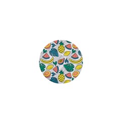 Seamless Pattern Tropical Fruit Banana Watermelon Papaya Lemon Orange Monstera 1  Mini Magnets by Vaneshart