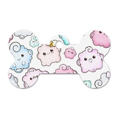 Cute Doodle Cartoon Seamless Pattern Dog Tag Bone (one Side) by Vaneshart