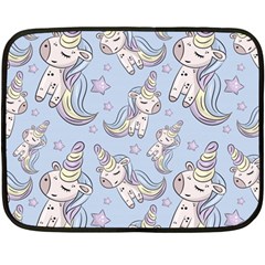 Pattern With Cute Unicorns Double Sided Fleece Blanket (mini)  by Vaneshart