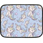 Pattern With Cute Unicorns Double Sided Fleece Blanket (Mini)  35 x27  Blanket Front