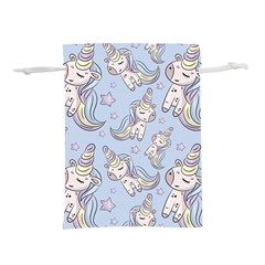 Pattern With Cute Unicorns Lightweight Drawstring Pouch (m) by Vaneshart