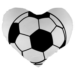 Soccer Lovers Gift Large 19  Premium Flano Heart Shape Cushions by ChezDeesTees