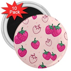 Seamless-strawberry-fruit-pattern-background 3  Magnets (10 Pack)  by Vaneshart