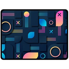 Gradient Geometric Shapes Dark Background Double Sided Fleece Blanket (large)  by Vaneshart
