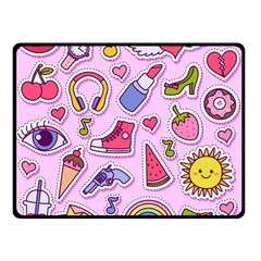 Fashion Patch Set Double Sided Fleece Blanket (small)  by Vaneshart