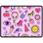 Fashion patch set Double Sided Fleece Blanket (Large)  80 x60  Blanket Back
