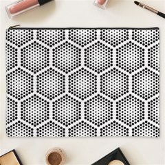Halftone Tech Hexagons Seamless Pattern Cosmetic Bag (xxxl) by BangZart