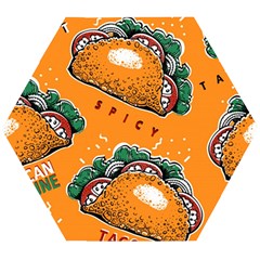 Seamless Pattern With Taco Wooden Puzzle Hexagon by BangZart