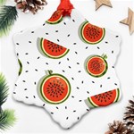 Seamless-background-pattern-with-watermelon-slices Ornament (Snowflake) Front