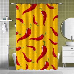 Chili Vegetable Pattern Background Shower Curtain 48  X 72  (small)  by BangZart