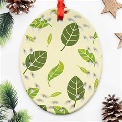 Leaf Spring Seamless Pattern Fresh Green Color Nature Ornament (oval Filigree) by BangZart