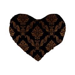 Vintage Pattern Standard 16  Premium Flano Heart Shape Cushions by BangZart