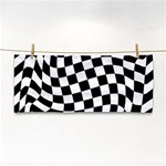 Weaving racing flag, black and white chess pattern Hand Towel Front