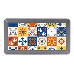 Mexican Talavera Pattern Ceramic Tiles With Flower Leaves Bird Ornaments Traditional Majolica Style Memory Card Reader (mini) by BangZart