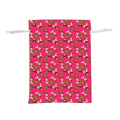 Clown Ghost Pattern Pink Lightweight Drawstring Pouch (m) by snowwhitegirl