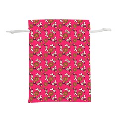 Clown Ghost Pattern Pink Lightweight Drawstring Pouch (l) by snowwhitegirl