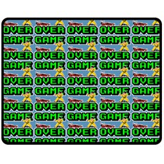 Game Over Karate And Gaming - Pixel Martial Arts Double Sided Fleece Blanket (medium)  by DinzDas