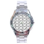 White And Nerdy - Computer Nerds And Geeks Stainless Steel Analogue Watch Front