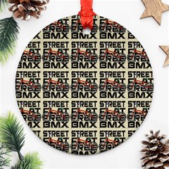 Bmx And Street Style - Urban Cycling Culture Round Ornament (two Sides) by DinzDas