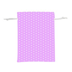 White Polka Dot Pastel Purple Background, Pink Color Vintage Dotted Pattern Lightweight Drawstring Pouch (m) by Casemiro