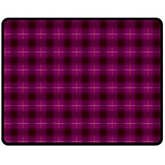 Dark Purple, Violet Tartan, Buffalo Plaid Like Pattern Fleece Blanket (medium)  by Casemiro