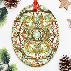 Multicolored Modern Collage Print Ornament (oval Filigree) by dflcprintsclothing