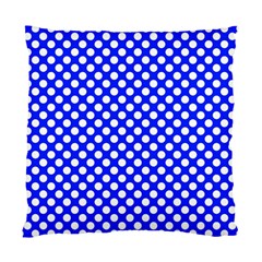 Dark Blue And White Polka Dots Pattern, Retro Pin-up Style Theme, Classic Dotted Theme Standard Cushion Case (one Side) by Casemiro