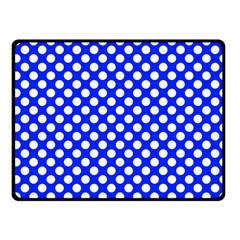 Dark Blue And White Polka Dots Pattern, Retro Pin-up Style Theme, Classic Dotted Theme Fleece Blanket (small) by Casemiro