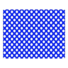 Dark Blue And White Polka Dots Pattern, Retro Pin-up Style Theme, Classic Dotted Theme Double Sided Flano Blanket (large)  by Casemiro