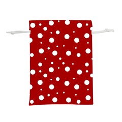 Mushroom Pattern, Red And White Dots, Circles Theme Lightweight Drawstring Pouch (l) by Casemiro