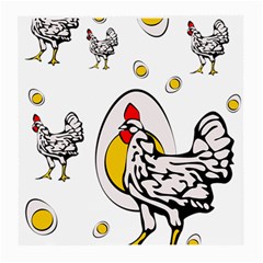 Roseanne Chicken, Retro Chickens Medium Glasses Cloth (2 Sides) by EvgeniaEsenina