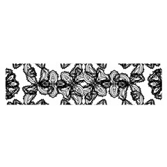 Stylized Botanical Motif Black And White Print Satin Scarf (oblong) by dflcprintsclothing