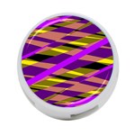 Abstract geometric blocks, yellow, orange, purple triangles, modern design 4-Port USB Hub (One Side) Front