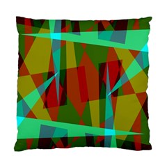 Rainbow Colors Palette Mix, Abstract Triangles, Asymmetric Pattern Standard Cushion Case (two Sides) by Casemiro