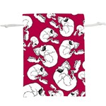 Terrible Frightening Seamless Pattern With Skull  Lightweight Drawstring Pouch (XL) Back