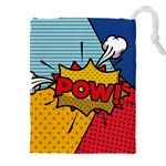 Pow Word Pop Art Style Expression Vector Drawstring Pouch (5XL) Front