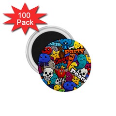 Graffiti Characters Seamless Pattern 1 75  Magnets (100 Pack)  by Amaryn4rt