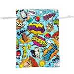 Comic Elements Colorful Seamless Pattern  Lightweight Drawstring Pouch (XL) Front
