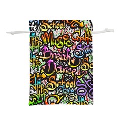Graffiti Word Seamless Pattern Lightweight Drawstring Pouch (m) by Amaryn4rt