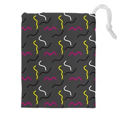 Gray Pattern Drawstring Pouch (4xl) by Saptagram