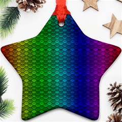 Rainbow Colored Scales Pattern, Full Color Palette, Fish Like Ornament (star) by Casemiro