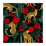 Seamless-pattern-with-leopards-and-roses-vector Medium Glasses Cloth (2 Sides) Back