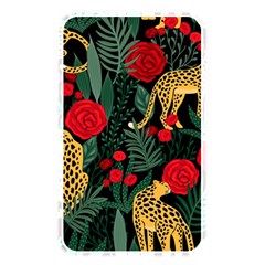 Seamless-pattern-with-leopards-and-roses-vector Memory Card Reader (rectangular) by Sobalvarro