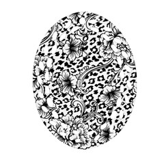Vector-eclectic-fabric-seamless-pattern-animal-background-with-baroque-ornament Oval Filigree Ornament (two Sides) by Sobalvarro