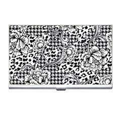 Vector-eclectic-fabric-seamless-pattern-animal-and-plaid-background-with-baroque-ornament Business Card Holder by Sobalvarro