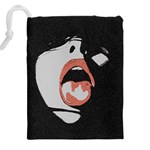 Wide open and ready - kinky girl face in the dark Drawstring Pouch (4XL) Back