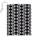 Black And White Triangles Drawstring Pouch (4XL) Back