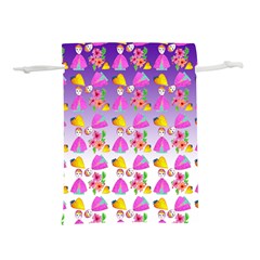 Girl With Hood Cape Heart Lemon Patternpurple Ombre Lightweight Drawstring Pouch (m) by snowwhitegirl