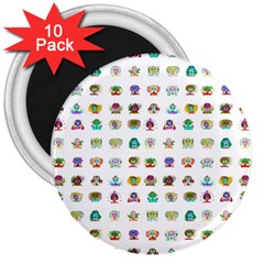 All The Aliens Teeny 3  Magnets (10 Pack)  by ArtByAng